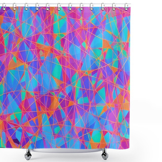 Personality  Colorful Background With Mosaic Lines, Geometric Pattern Shower Curtains