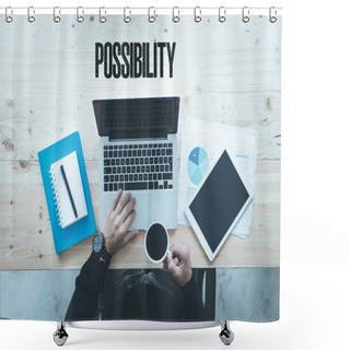 Personality  COMMUNICATION, BUSINESS CONCEPT Shower Curtains