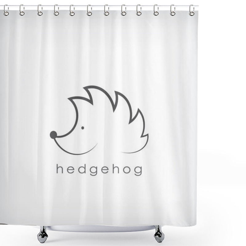Personality  Cute Little Hedgehog Symbol In Simple Outlines Suitable For Corporate Identity Shower Curtains