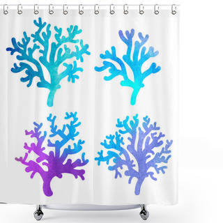 Personality  Hand Drawn Decorative Watercolor Coral Shower Curtains