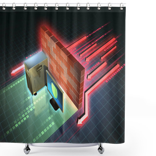 Personality  Firewall Creates A Safe Zone For A Workstation Shower Curtains