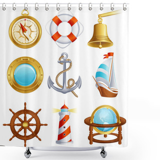 Personality  Sailing Icon Shower Curtains