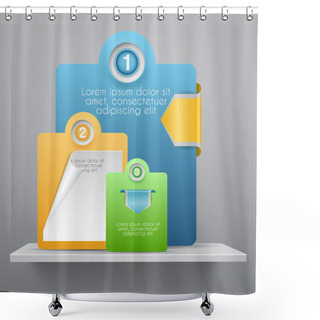 Personality  Vector Background With Arrows And Numbers. Shower Curtains