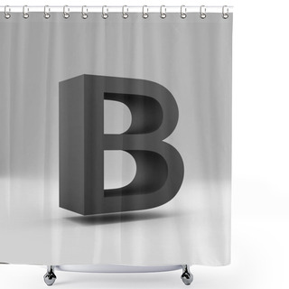 Personality  Simple 3d Letter. Bold. Black On Gray Background. Shower Curtains