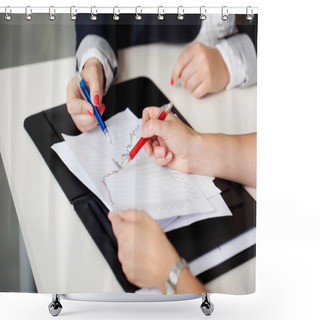 Personality  Two Women In A Business Meeting Shower Curtains