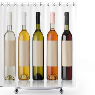 Personality  Set Of Wine Bottles. Shower Curtains