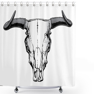 Personality  Western Bull Or Steer Skull Shower Curtains