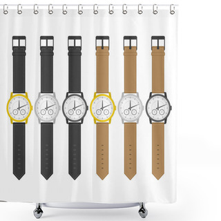 Personality  Watches In Classic Design Shower Curtains