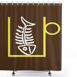 Personality  Mug Of Beer And Fish Shower Curtains