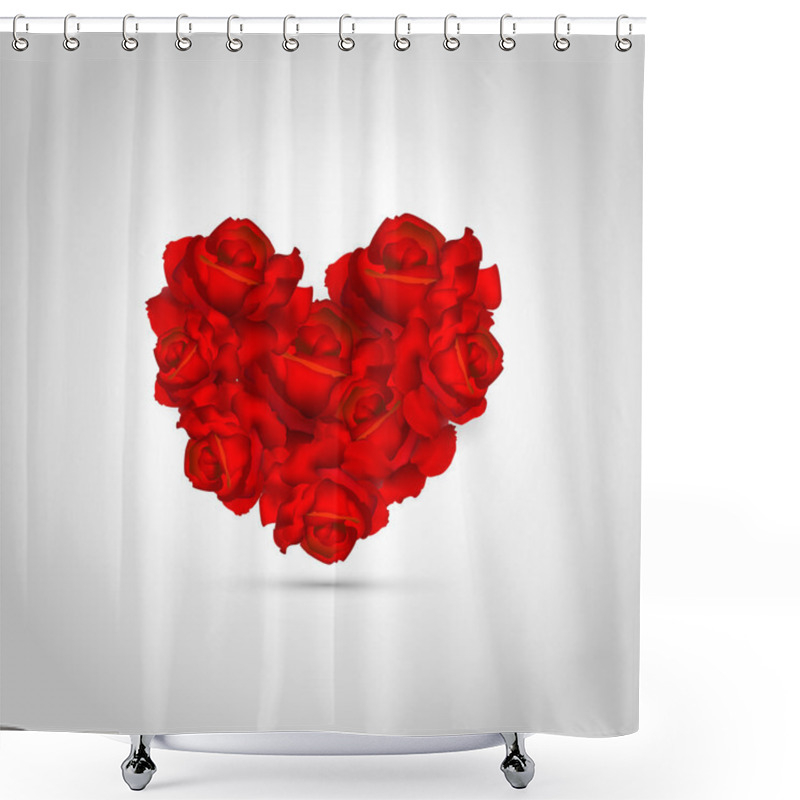 Personality  Heart of roses. Vector illustration. shower curtains