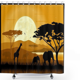 Personality  African Savannah Shower Curtains