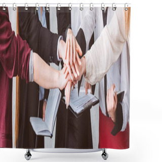 Personality  Female Empowerment Support Team Business Unity Shower Curtains