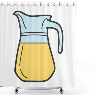 Personality  Juice Jug Icon In Doodle Design. Shower Curtains