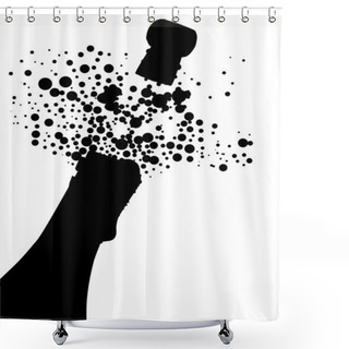 Personality  Champagne Bottle Silhouette Shower Curtains