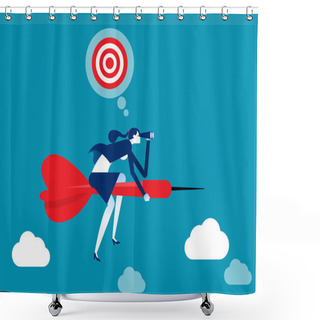 Personality  Business Person Finding Goal. Business Vision And Opportunity Shower Curtains