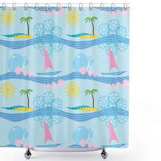 Personality  Seamless Summer Shower Curtains