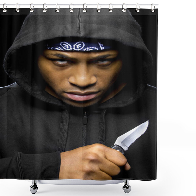 Personality  Thug Wearing Hoodie Shower Curtains