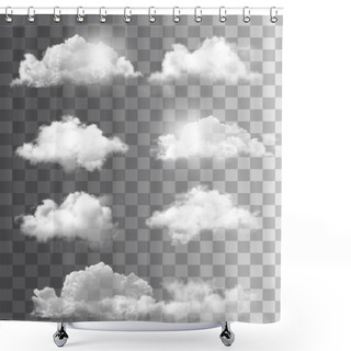 Personality  Set Of Transparent Different Clouds. Vector.  Shower Curtains