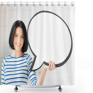 Personality  Smiling Student With Blank Text Bubble Shower Curtains