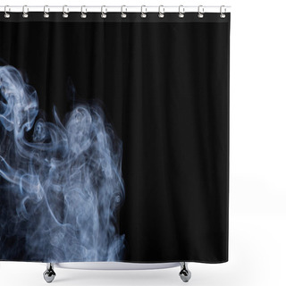 Personality  White Flowing Smoke Cloud On Black Background With Copy Space Shower Curtains