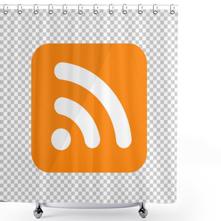 Personality  RSS Icon Isolated On Transparent Background. News And Blog Subscription. Editable Vector. Shower Curtains