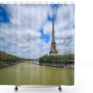 Personality  Scenic View Of The Eiffel Tower Across The Seine On An Early Spring Day Shower Curtains