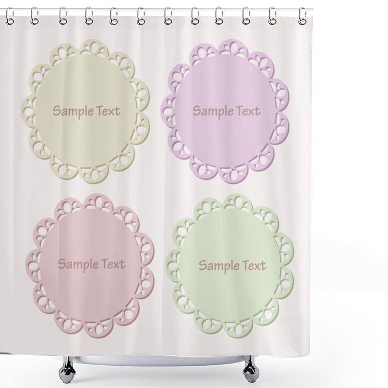 Personality  Vector Set Of Lace Frames Shower Curtains