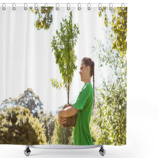 Personality  Environmental Activist About To Plant Tree Shower Curtains