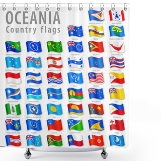 Personality  Vector Oceanian National Flag Set Shower Curtains