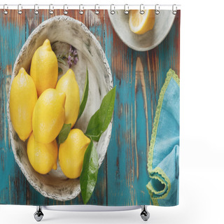 Personality  Fresh Lemons With Leaves Shower Curtains