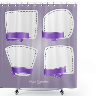 Personality  Vector Set Of Banners With Ribbons. Shower Curtains