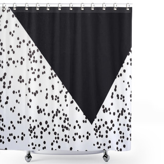 Personality  Top View Of Black And White Abstract Composition With Ink Blots For Background Shower Curtains