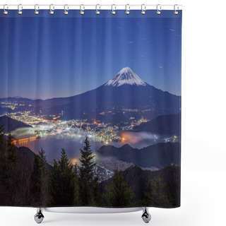 Personality  Mountain Fuji And Kawaguchiko Lake  Shower Curtains