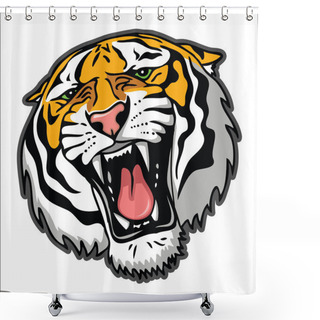Personality  Tiger Head Shower Curtains
