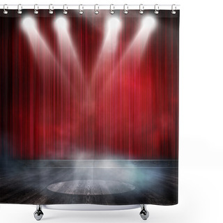 Personality  Red Background In Show. Shower Curtains