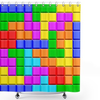Personality  Tetris Game Elements Shower Curtains