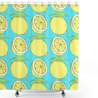 Personality  Sketch Juicy Lemon In Vintage Style Shower Curtains