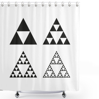 Personality  Geometric Triangle Symbol. Sierpinski Triangle. Infinite Fractal Shape Shower Curtains