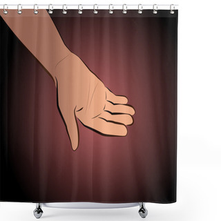 Personality  Hand Begging Black Shower Curtains