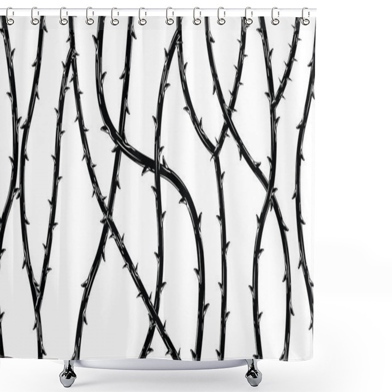 Personality  Blackthorn Branches With Thorns Stylish Background. Shower Curtains