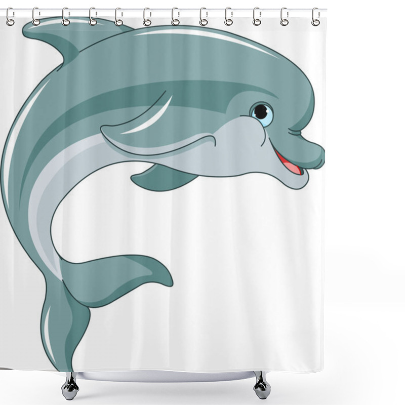 Personality  Jumping Dolphin Shower Curtains