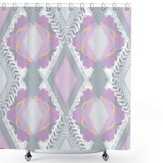 Personality  Checkered Seamless Pattern Of Gentle Pastel Shades. Elegant Back Shower Curtains