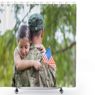 Personality  Soldier Reunited With His Daughter Shower Curtains