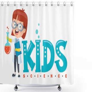 Personality  Logo Design For Kids Science Shower Curtains