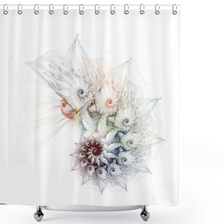 Personality  Complex Nautilus On A White Background Shower Curtains
