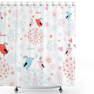 Personality  Texture Love Little Birds Shower Curtains
