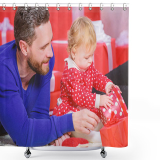 Personality  Parenthood Goals. Endless Love. Parenthood As Challenge And Achievement. Father Play With Cute Baby Toddler Daughter. Celebrate First Birthday. Happy Parenthood. Gift For Dearest. Spread Happiness Shower Curtains