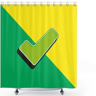 Personality  Approve Signal Green And Yellow Modern 3d Vector Icon Logo Shower Curtains