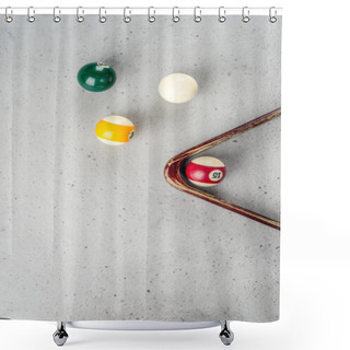 Personality  Billiard Balls On The Background For An Advertising Layout Shot Closeup Shower Curtains