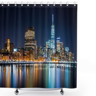 Personality  Lower Manhattan By Night Shower Curtains